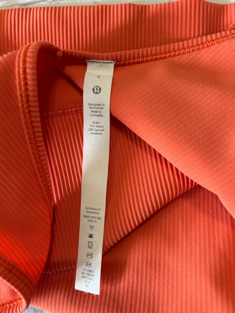 Lululemon Ribbed Power Pivot Reversible Wear Tank Top Warm Coral Size 4 Small - Picture 6 of 6